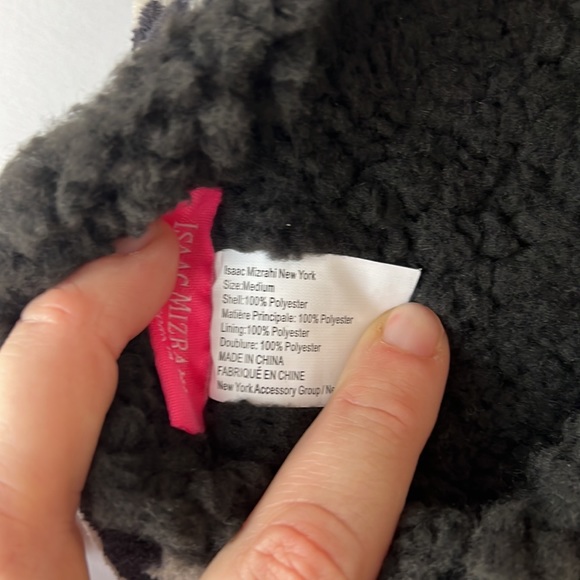 Isaac Mizrahi Gray Black Leopard Print Sherpa Lined Slippers Size M Women’s 7-8 - Picture 5 of 7